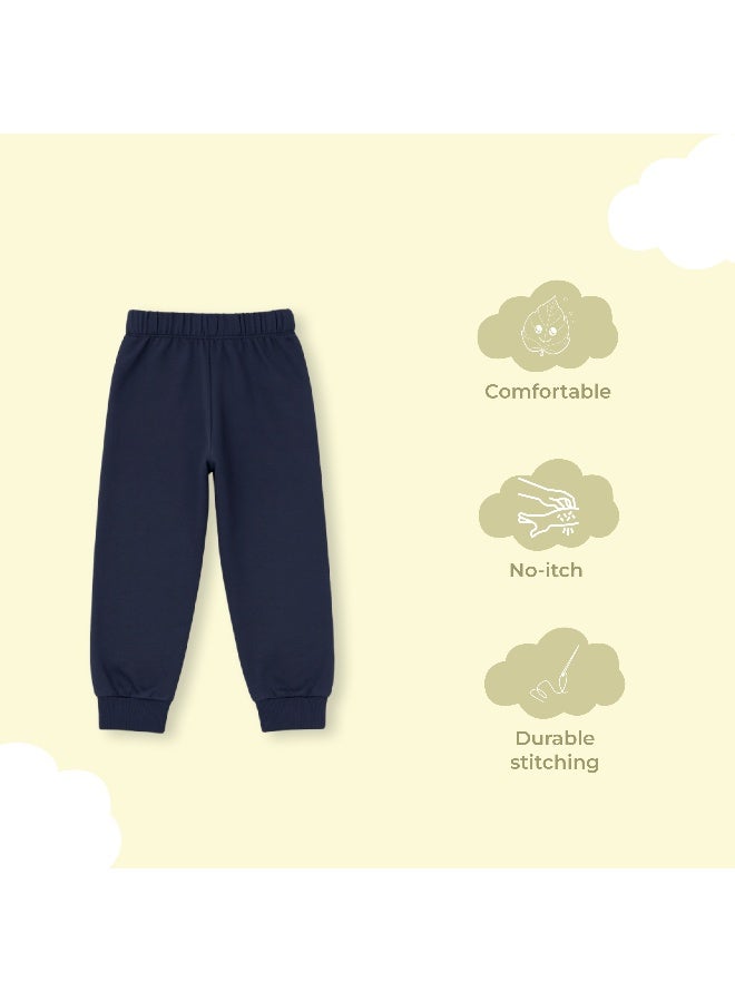 Luay Boys Winter Co-ord Set | Organic Cotton Top & Bottom | SoftCozy Winter Wear | Stylish Outfit ( Navy Blue) - Image 4